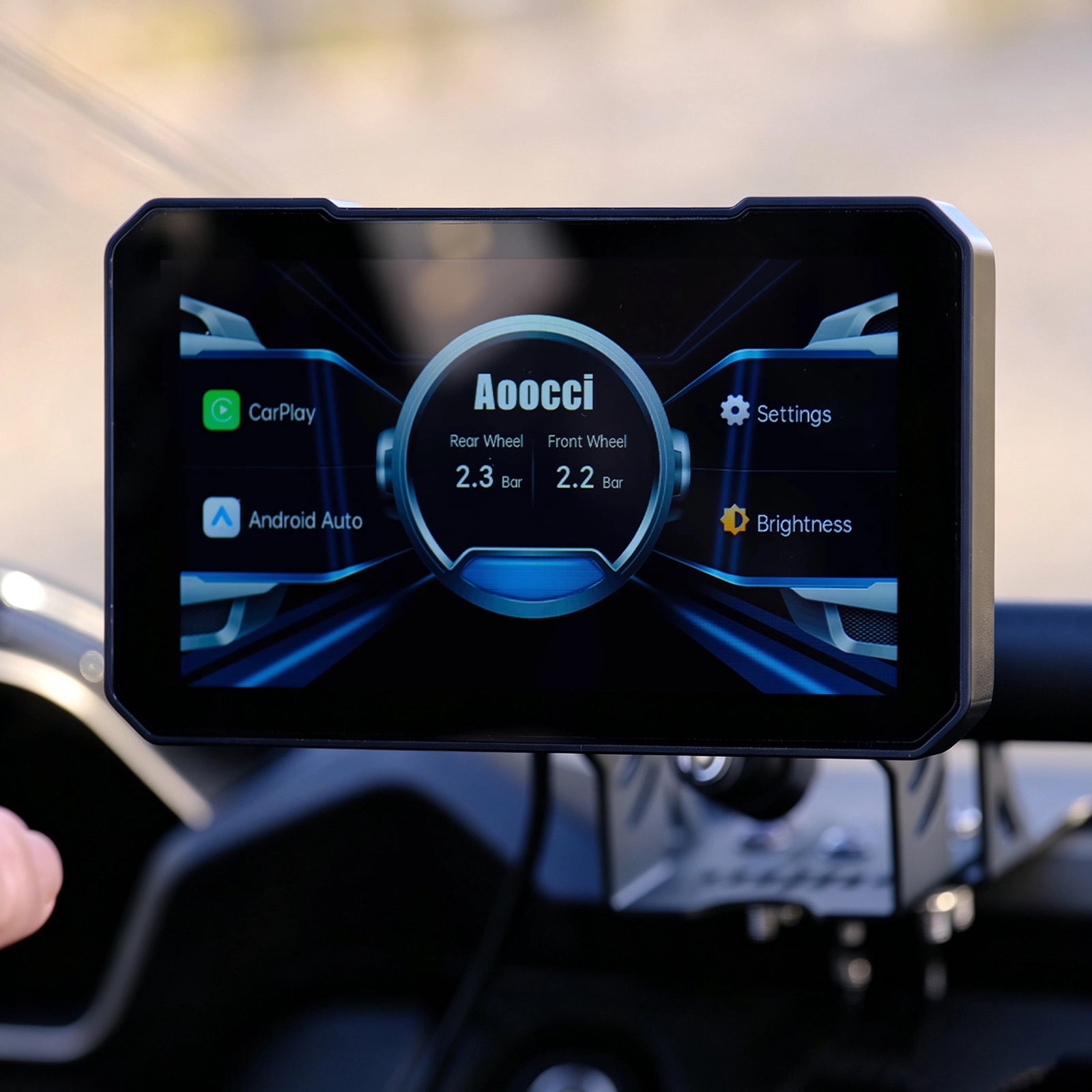 C3 Plus – 5" Motor CarPlay & Android Auto Scherm met TPMS | IP67 | 800 nits