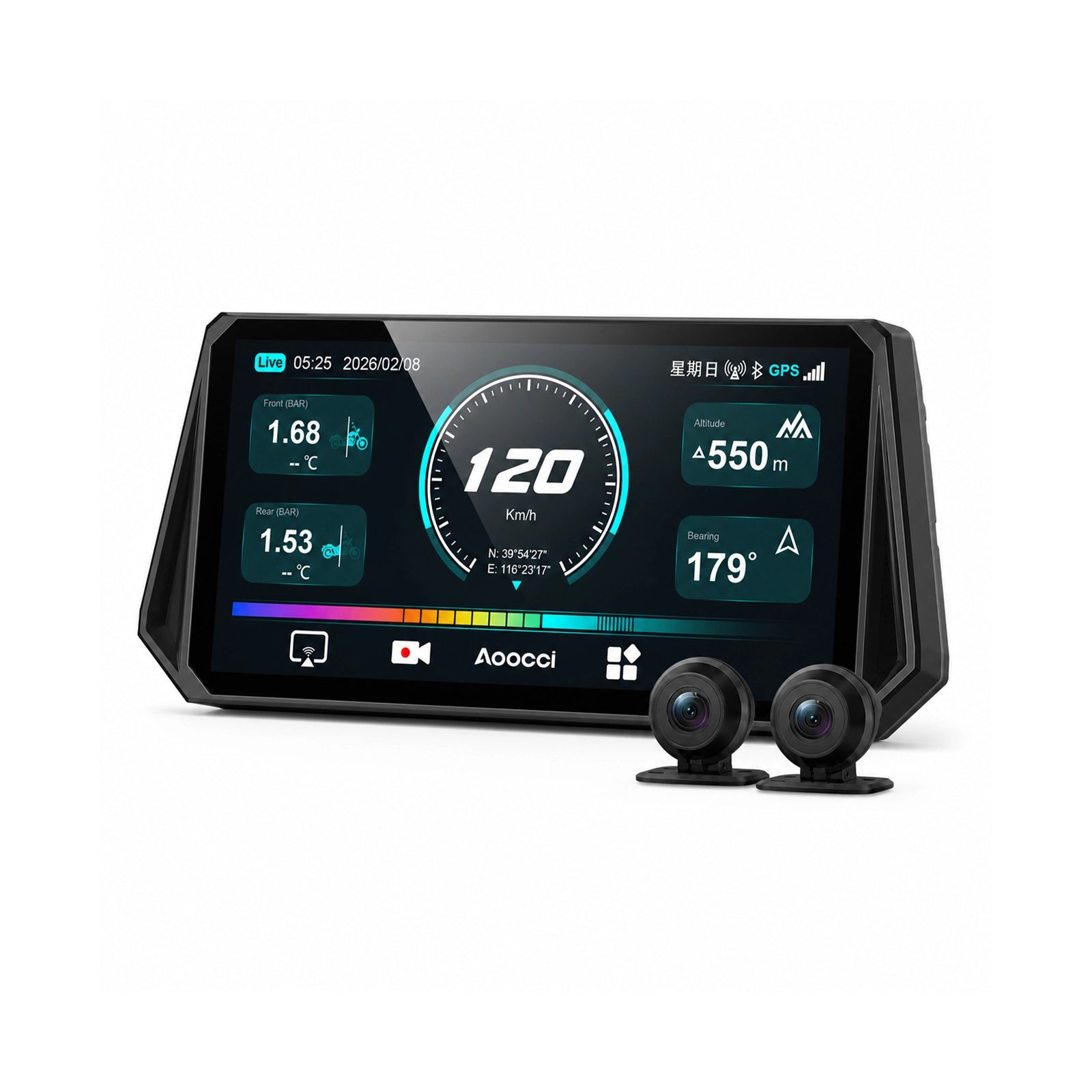 D6A 6,1" Ultra-Breed Smart Display met 60GHz Radar BSD & TPMS | 2K Dual Dash Cam