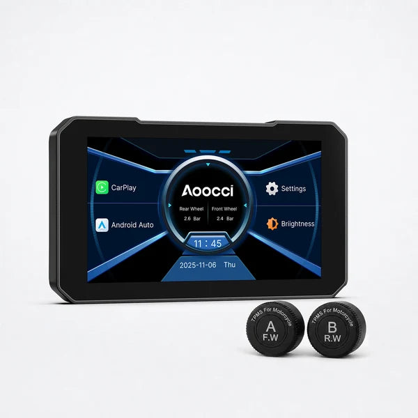 C3 – 5" Motor CarPlay & Android Auto Scherm met TPMS | IP67 | 800 nits