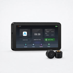 F5 CarPlay-scherm voor motor met twee TPMS-sensoren