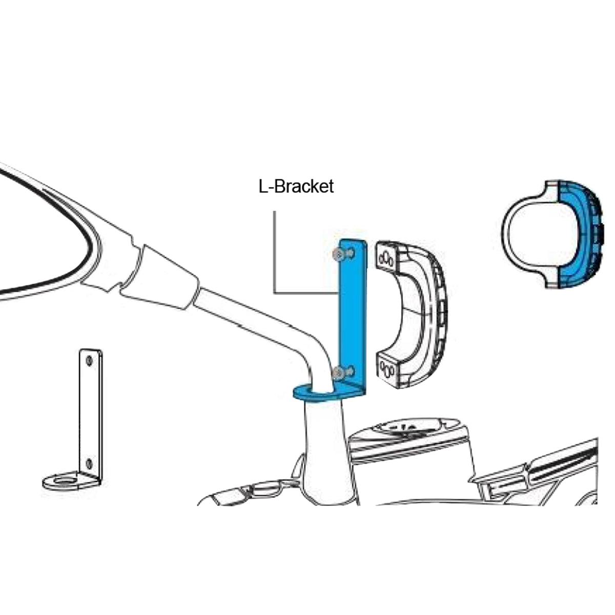 BX Spiegel Montagebeugel – L-Type (Controller) & Z-Type (Scherm)