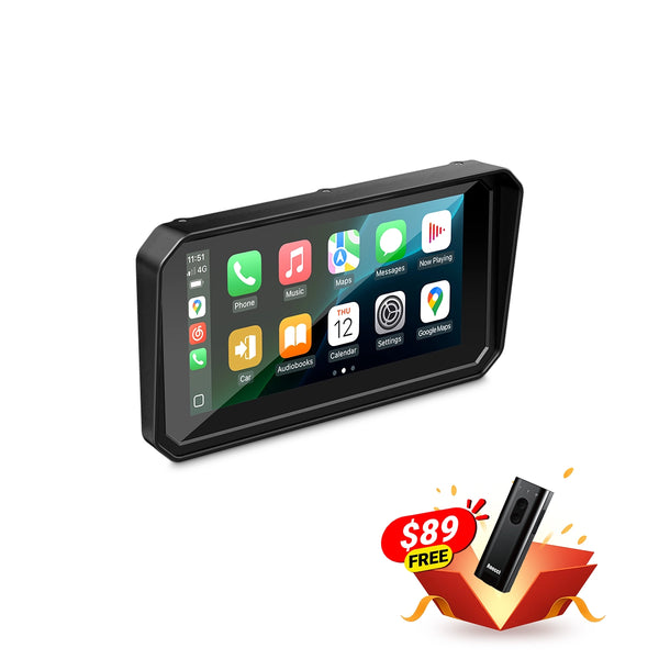 U6/U7 – Android 14 Motor Navigatie (6"/7") met Dual Dashcam + TPMS | IP67